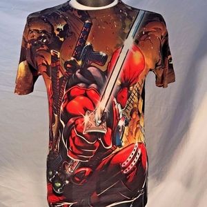 Marvel Deadpool Graphic T-shirt Tee Mens Short Med